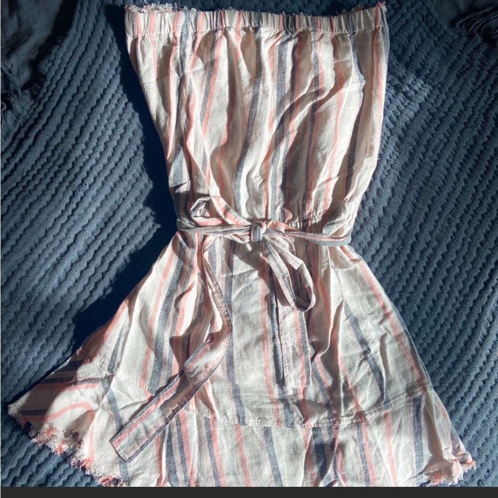Cloth and Stone Linen blend strapless dress